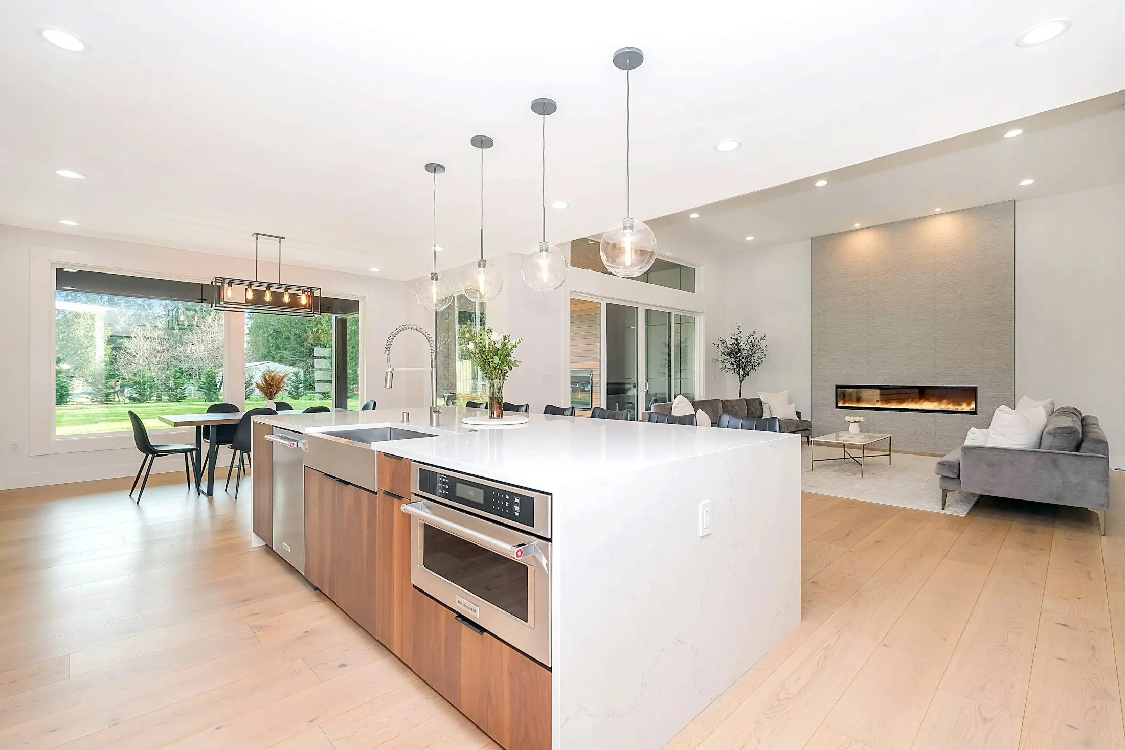 Bright open-plan kitchen